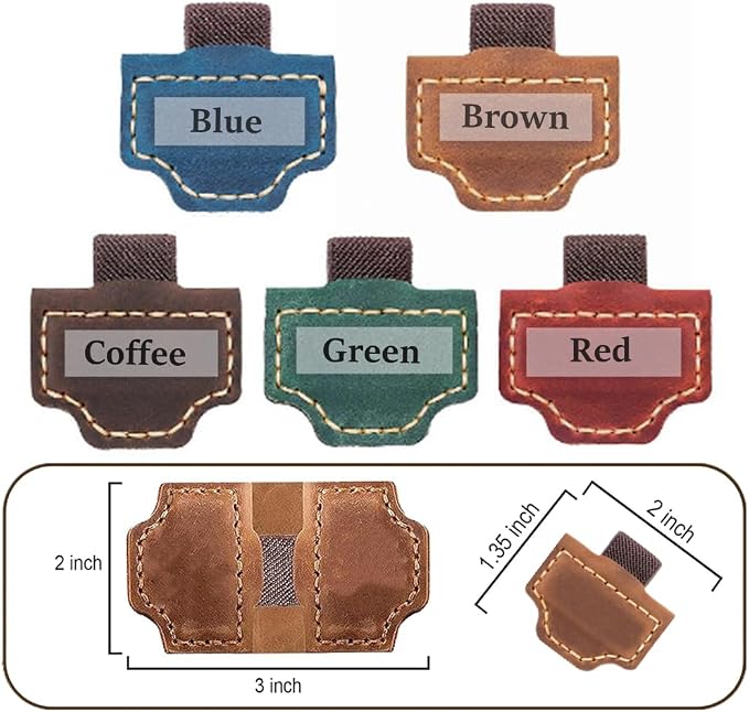 Custom Bookmark with Pen Holder with 26 Letters Personalized Magnetic Leather Book Mark, Customized Name Book Marker Clip with Initial for Men Women, Gifts for Book Lovers, Readers, (Green, F)