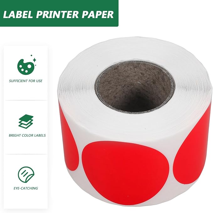 Lurrose 1roll Printable Thermal Label Stickers Self-Adhesive for Inventory Organization and to Write Scan and Use