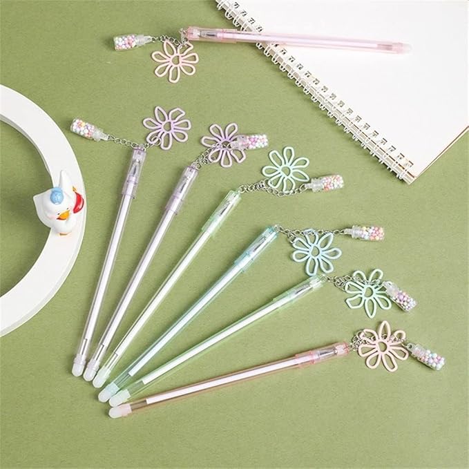1PC Random Color Gel Pen Pendant Pen Cute Drifting Bottle Bear Pendant Gel Pen Stationery Sweet Lovely Erasable School Office Supplies(Bear Random)