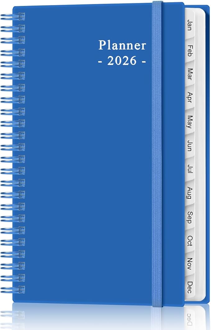2026 Pocket Planner/Calendar - 2026 Weekly & Monthly Planner from January 2026 to December 2026, 12 Months Tabs, 3.75" x 6.75", Blue