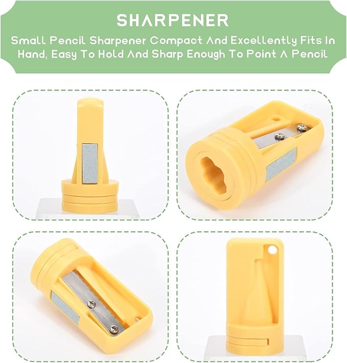 4 Pack Multicolor Carpenter Pencil Sharpener- Manual Pencil Sharpener for Flat Carpenter Pencils, Portable Pencil Sharpening Tool Pencil Sharpeners Writing and Correction Supplies