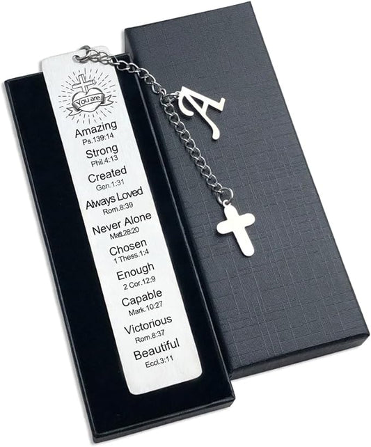 Bible Bookmark for Women Book Lovers Sister Christian Book Marker Gifts for Reader Teens Girls Baptism Birthday Christmas Gift for Coworker Students Bookish Easter Gifts (Silver-A)