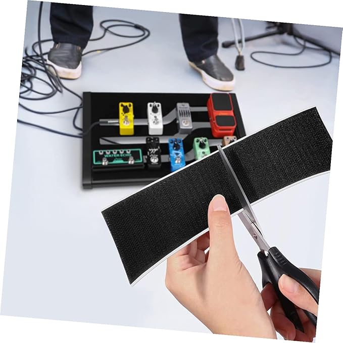 2rolls Electric Guitar Pedal Mounting Tape Hook and Strip Strong Adhesive for Pedalboards Nylon Tapes for Guitar Effects Setup
