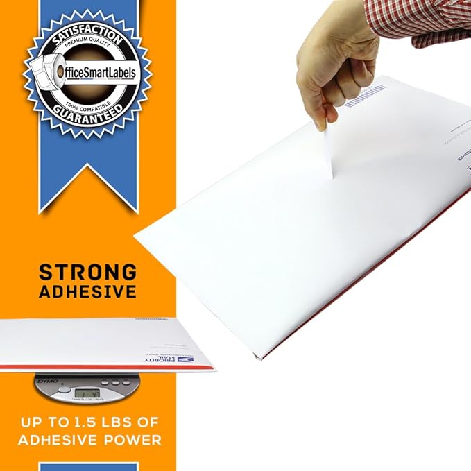 OfficeSmartLabels 1-1/8 x 3-1/2 inch Address Labels, Compatible with 30252 Labels (42 Rolls / 350 Labels Per Roll)