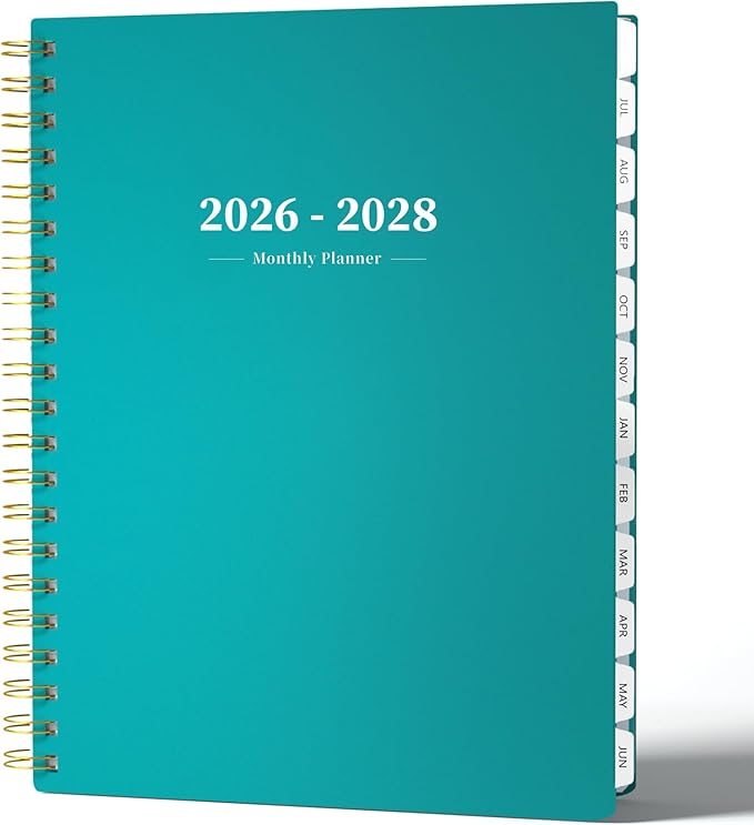 2026-2028 Monthly Planner - 2 Year Monthly Planner Calendar 2026-2028, Jul 2026 - Jun 2028, 8.5" x 11", 24 Months, Spiral-Bound, Tabs, Holidays, Notes, Ideal for School Office Home Planning