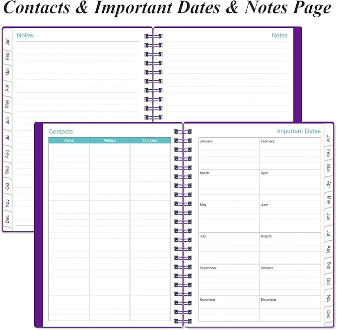 2026-2027 Monthly Planner - January 2026 - June 2027, Two Pages Per Month, 18 Monthly Calendar/Planner with Tabs, Inner Pocket, 6.4" x 8.5", Purple