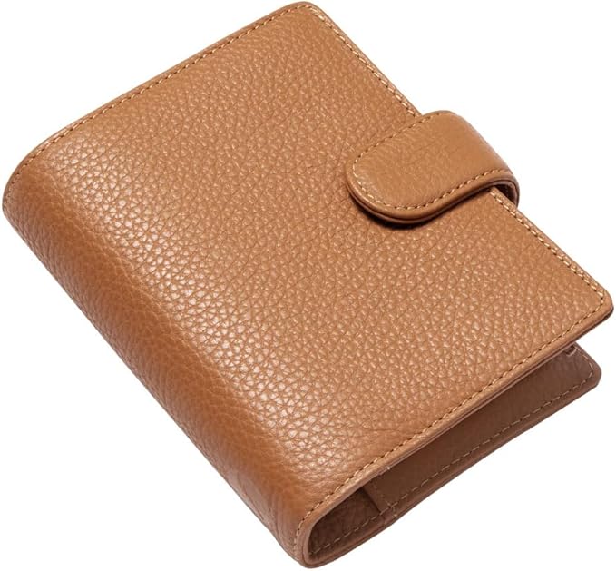 Filofax Norfolk Organizer, Pocket Size, Almond - Soft, Full-Grain Leather, Six Rings, Week-to-View Calendar Diary, Multilingual, 2025 (C022632-25)