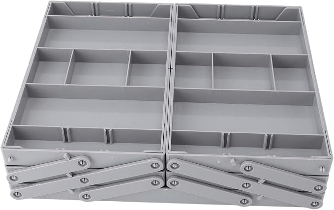 AMAKO Expandable Drawer Organizer Tray: 3 Tier Drawer Organizer Tray Double Row Multi Level Drawer Storage Solution for Makeup Jewelry CosmeticsUtensils Office Supplies