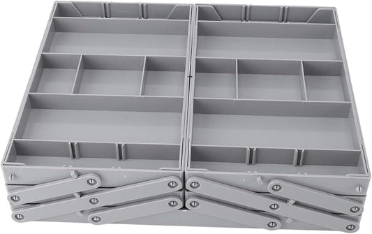 AMAKO Expandable Drawer Organizer Tray: 3 Tier Drawer Organizer Tray Double Row Multi Level Drawer Storage Solution for Makeup Jewelry CosmeticsUtensils Office Supplies