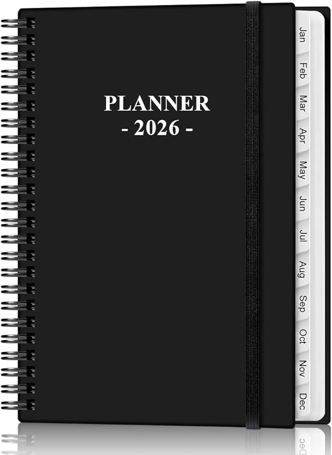 2026 Planner - Planner 2026 from January 2026 to December 2026, Weekly Monthly Planner 2026 with 12 Monthly Tabs, Inner Pocket, 6.4" x 8.5", Black