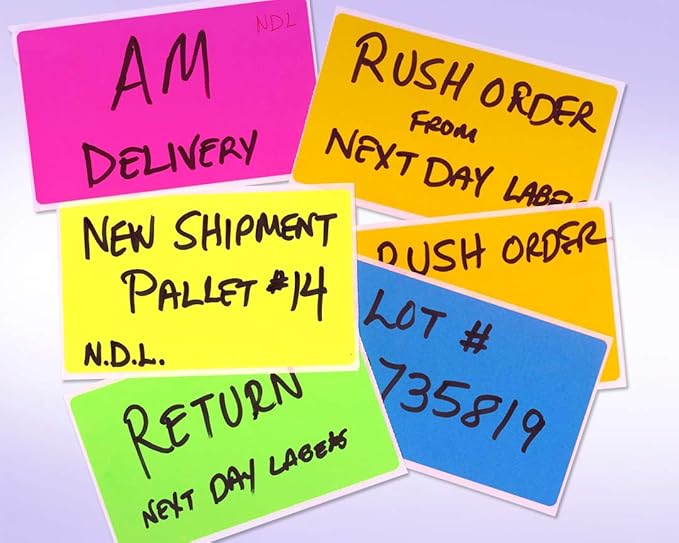 NextDayLabels 500 Rectangle Stickers (3" x 5") - Color Coding Labels Roll - Moving Labels for Boxes, Colored Inventory Stickers for Packing, Organizing, and Storage (Fluorescent Pink)