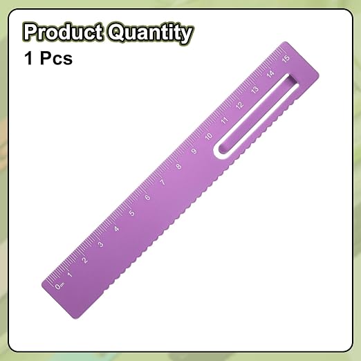 HARFINGTON Straight Ruler 15cm Metric Metal Aluminum Alloy Measuring Bookmark Clip Ruler Scale Tool for Measure Study Reading Classroom Office, Rose