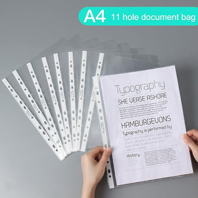 500 Pcs A4 Clear Document Folder, Waterproof Case Transparent Document Bag Paper Holder File Folder, Clear Plastic Folder (500)