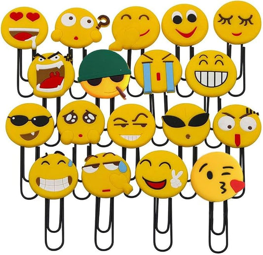 Cute Bookmarks, Funny Paperclip Bookmark, Novelty Emoticon Book Marker for Girls, Boys, School Student (Random 10PCS)