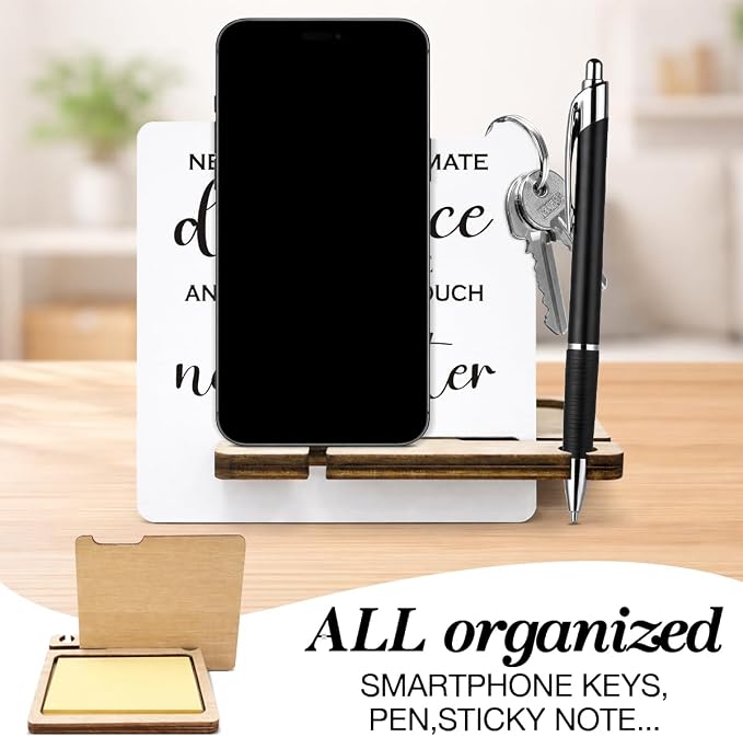 Inspirational Retirement Gifts for Coworker Boss Leader Colleague - Multi-functional Desk Organizer - Motivational Office Quote Wooden Sign for Office Desk Shelf Decor