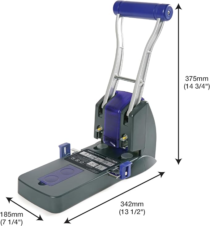 Rapesco PF220AP1 Heavy Duty Hole Punch - P2200, 150-sheet Capacity - Black/Purple