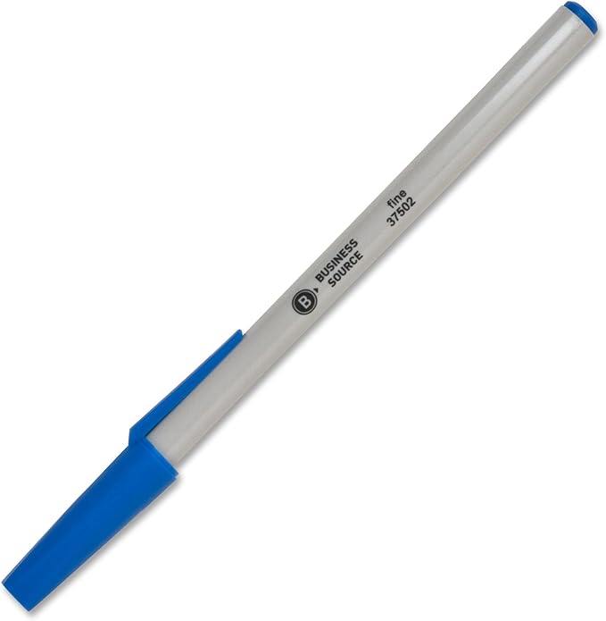 Business Source Writing Correction Ballpoint Pen, Blue (37502) 12 Count (Pack of 1)