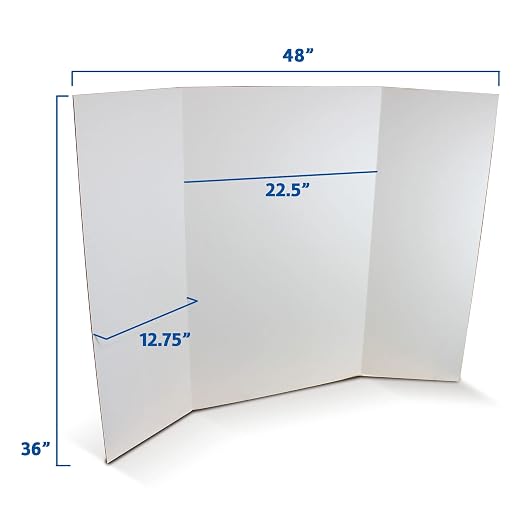 Flipside Products 36” x 48” Project Boards for Presentations, Science Fair, School Projects, Event Displays and Trifold Picture Board, Proudly Made in USA - Clay White - 24 Pack