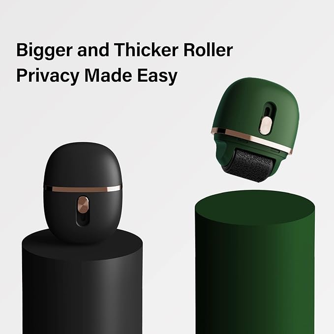 Lomil Identity Theft Protection Roller Stamps 2 Pack - Confidential Roller Stamp with 4 Refills - Wide Address Blocker Stamp for ID Blockout, Privacy & Security(Black+Green)