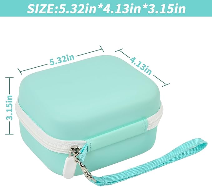Case for Memoking T02/ for ETIKEZ/for Phomemo M02/ T02/ M02S/ M02 pro/ M02X Inkless Sticker Photo Printer. Portable Printer Storage Holder for Label Maker, Thermal Paper, USB Cable (Box Only)-Green