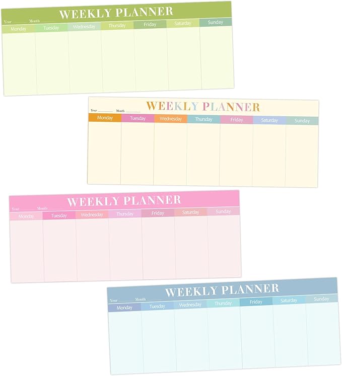120 Sheets Weekly Planner Notepad Weekly Calendar Pad 3.8x10 Inch-Colorful Weekly to Do List Notepad Desk Schedule for Student Planner