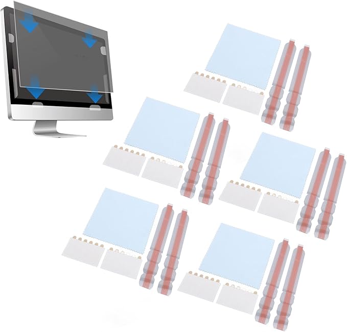 Hilitand 5 Set Filter Adhesive Strips, Computer Screen Mounting Accessories Double Sided Adhesive Strips for Laptops and Monitors
