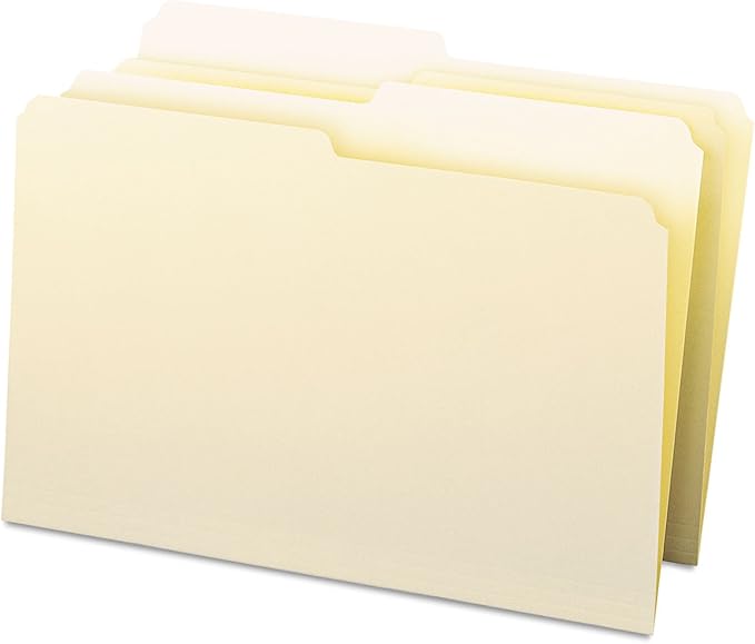 Smead File Folder, 1/2-Cut Tab, Assorted Positions, Legal Size, Manila, 100 per Box (15320)