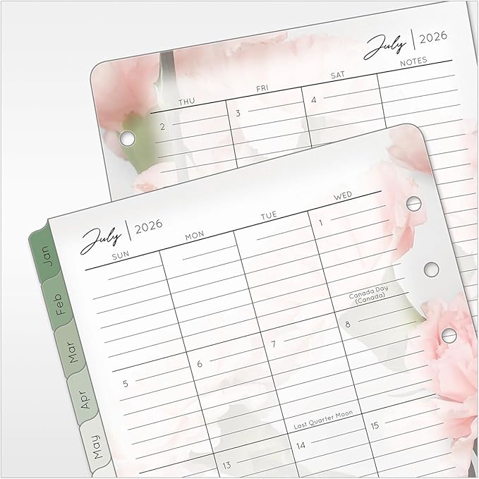 FranklinCovey - Blooms Ring-Bound Planner Refill - Two Page Per Day (Compact, Jul 2026 - Jun 2027)
