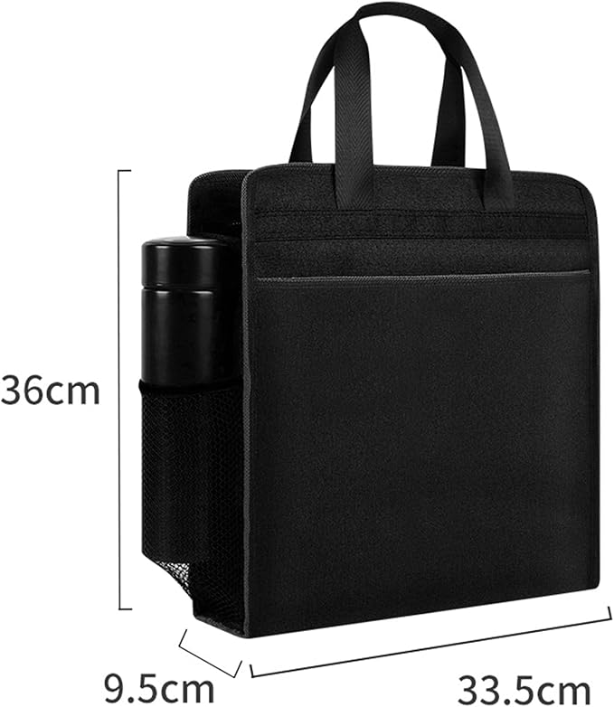 Ibluelover Portable Business Briefcase Zipper Bag Waterproof Durable A4 File Folder Bag Lightweight Carrying Case Handbag File Storage Organizer Holder for Office Meetings Travel