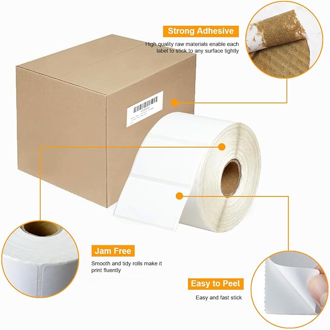 (31200 Labels/24 Rolls) Labelebal 2" x 1" Direct Thermal Label (3-Proof 1" Core) Multipurpose Shipping Address Barcodes Labels Compatible for Zebra & Rollo Desktop Label Printer (1300 Labels/Roll)