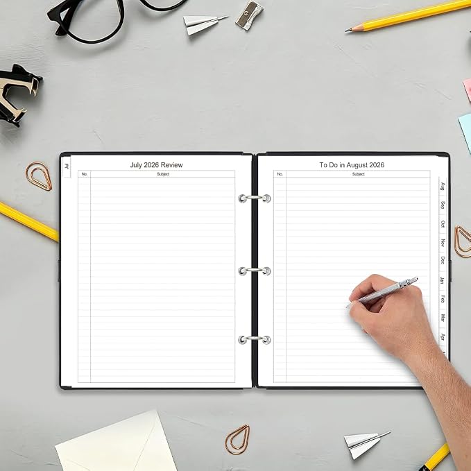 2026-2027 Monthly Planner Refill, Jul 2026 to Jun 2027, Two Pages Per Month, Letter Size, 8-1/2" x 11",3-Hole Punched,2026-2027 Planner Inserts