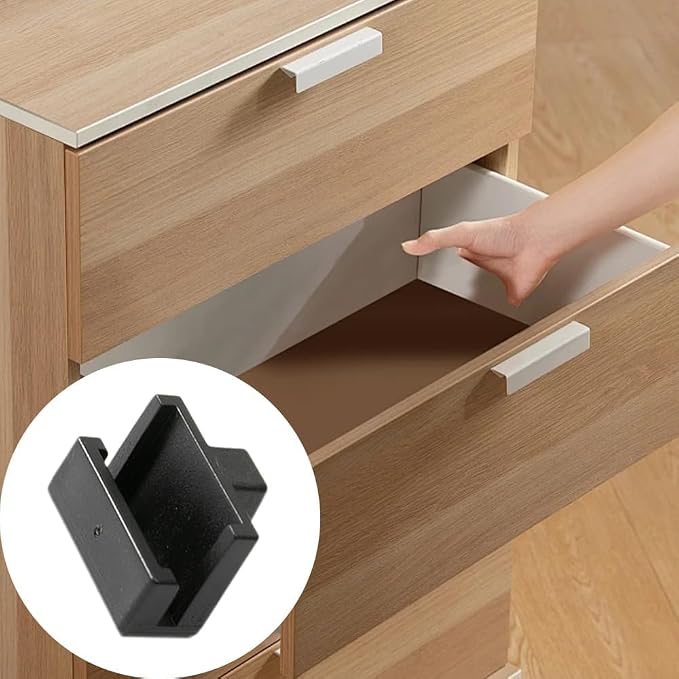 20Pcs Hanging File Rail Clips, Black File Folder Clips Drawer Divider Clips, Plastic File Rail Clip for Wood Drawers, Hanging File Folder Organizer for File Storage, Keep Folders Neat and Organized