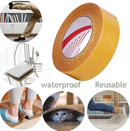 Double Sided Tape Heavy Duty,Extra Large Universal High Tack Mounting Tape, Strong Wall Adhesive Strips Fiberglass Mesh, Sticky Resistant Clear Tape,Picture Poster Decor, Adhesives and Fasteners
