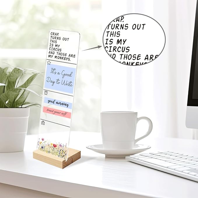 Sticky Note Holder Acrylic Monitor Memo Board Desk Organizers and Accessories Desk Decor Post It Note Holder with 200Pcs Sticky Notes