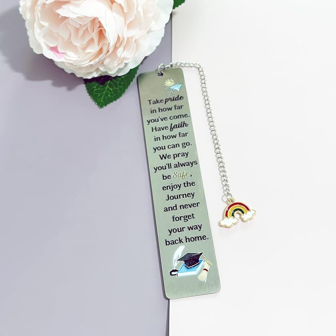 Graduation Bookmarks Inspirational Best Friend Son Daughter Encourage Bookmarker Women Men Go to University Keepsake Teens Graduate Appreciate Present Book Accessory Take Pride in How Far You've Come
