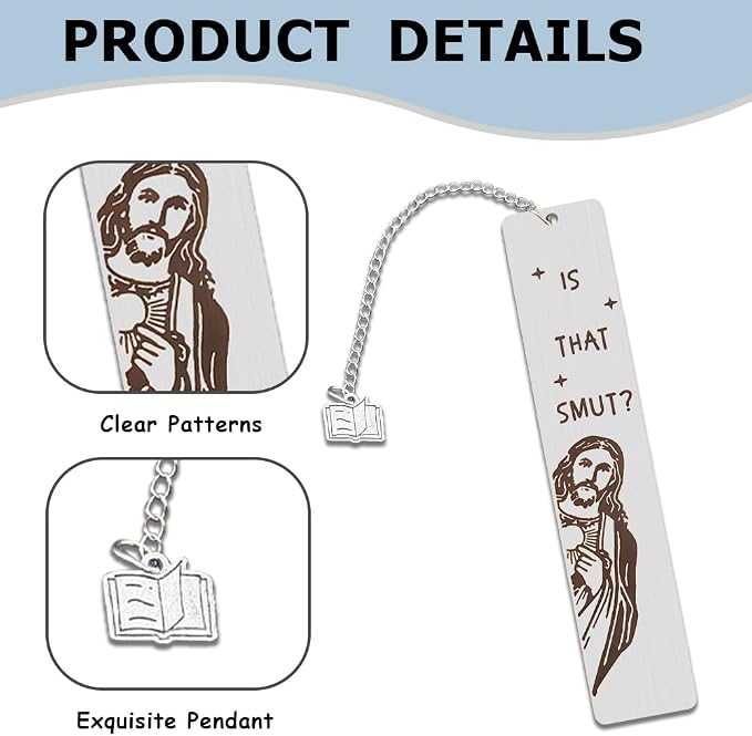 Funny Christmas Gifts Bookmark, Stainless Steel Generic Bookmark, Christian Book Marker Gifts for Friends, Female, Bookish Nerd, Book Lover, Birthday Christmas Gift Easter Gift