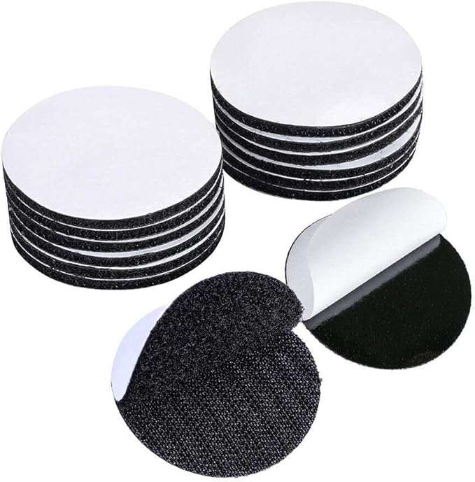 US 20-40 Pack Black Round Self Adhesive Tape Double Sided Sticky Carpet Gripper (2.36 Inch, 20)