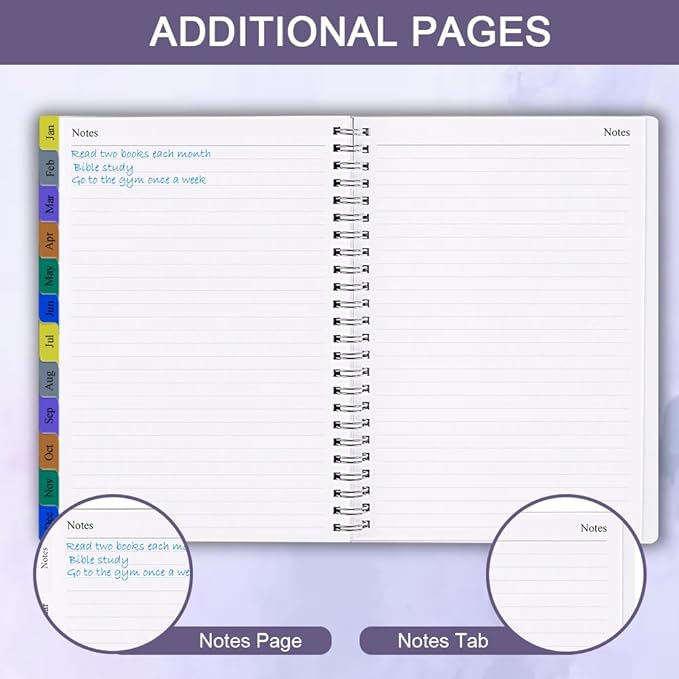 2026 Planner - Weekly & Monthly Planner Runs Jan 2026 to Dec 2026, 6.25" x 8.25", 12 Monthly Tabs, 14 Notes Pages, Inner Pocket, Flexible Cover with Twin-Wire Binding, Planners 2026 (Purple, 6.25" x 8.25")