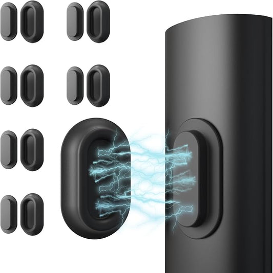 Magnetic Remote Control Holder Self-Adhesive Wall Mount, 6 Pack Upgraded Silicone Organizer Storage Wall Holder for Home Office TV, Fan and Air Conditioner Remote Control Black