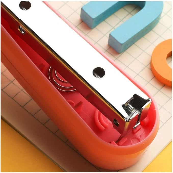 Desk Stapler Rotatable Stapler Girl Pink Stapler Classic Desktop Stapler Multi-Function Suitable for Office Or Desk Free 5 Staple Boxes School Supplies (Color : A)