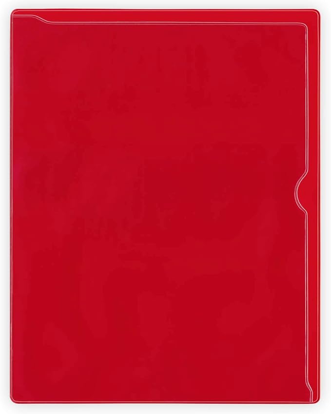 StoreSMART - Paperwork Organizers - 20-Pack - Red Plastic Back, Clear Plastic Front - Heavy Duty - PF8511PQR-20