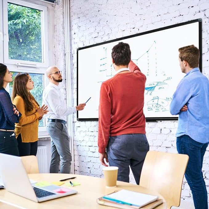 XIWODE 72"x36" Large Presentation Whiteboard, Magnetic Dry Erase Board Black Aluminum Frame Wall-Mounted with Long Pen Tray for Office Conference School