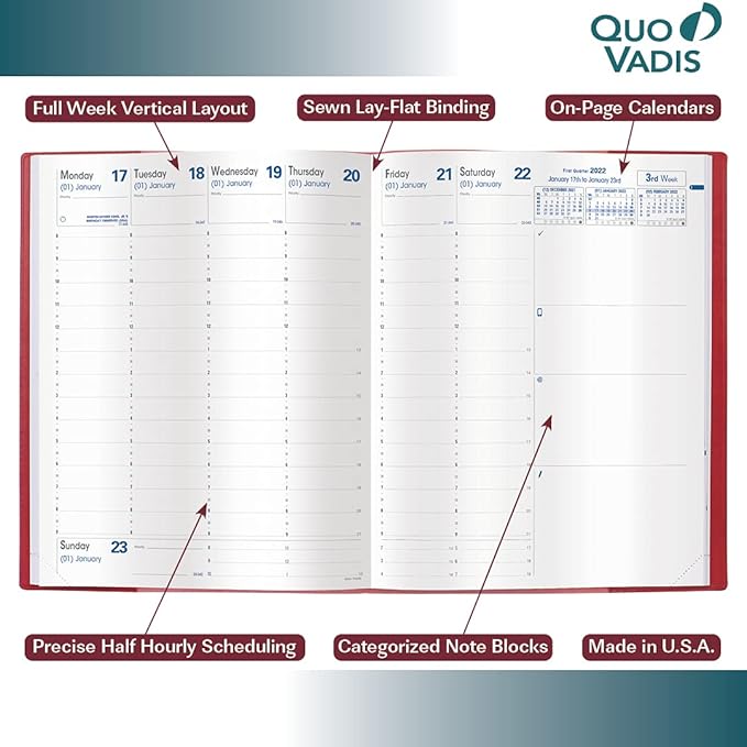 Quo Vadis 2024 Refill For President Planner - Time Management Appointment Organizer