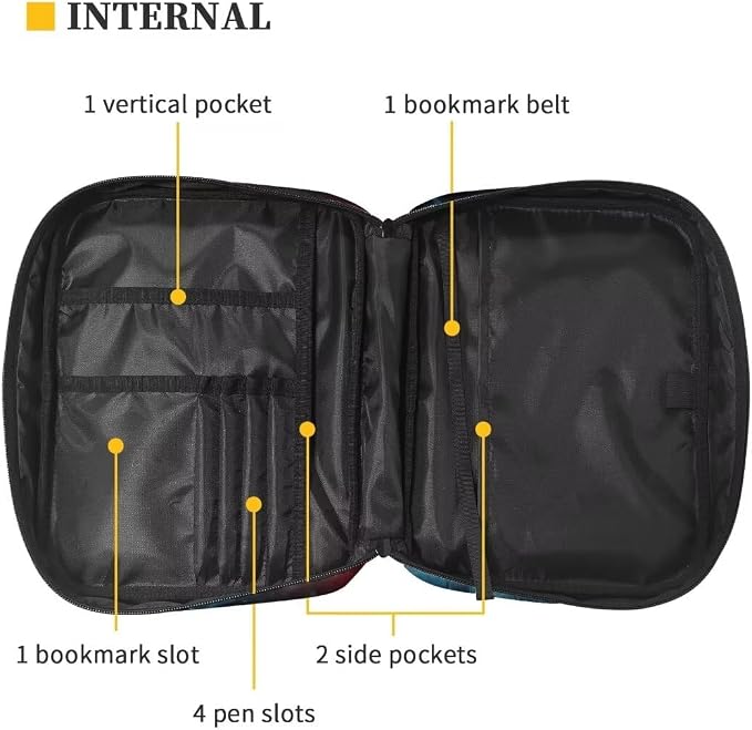 Coldinair Fire Flame Basketball Bible Cover Case for Men,Kids Carrying Book Cover Bible Holders with Handle and Zippered Pocket,Fits for Standard/Large Size Bible