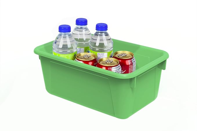 Storex Small Cubby Bins, Pack of 5, 12.2 x 7.8 x 5.1 Inches, Green (62417U05C)