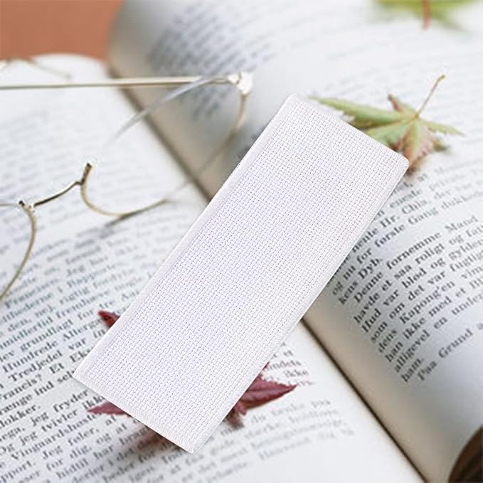arricraft 20 Pcs Blank Cross Stitch Bookmark, 14 Count Cotton Fabric Book Marker Cross Stitch with Embroidery Edge Rectangle Embroidery DIY Bookmark for Crosstitch Project 2.7x7.4 inch(7x18.9cm)