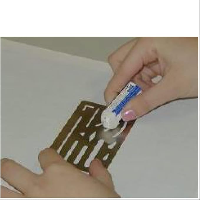 1Pc White 3.7''x2.4'' Stainless Steel Erasing Shield 26 Apertures Letter Craft Drawing Drafting Tool Convenient Handled，Drafting Tools and Drafting Kits，Education and Crafts