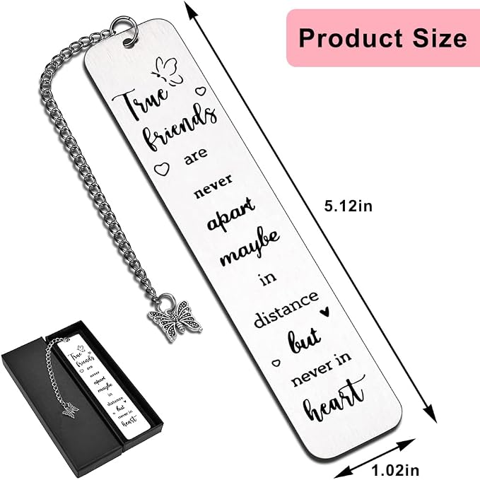 Quimoy Bookmark Gifts for Friends, Women's Best Friend Birthday & Christmas Gifts for Besties & Colleagues
