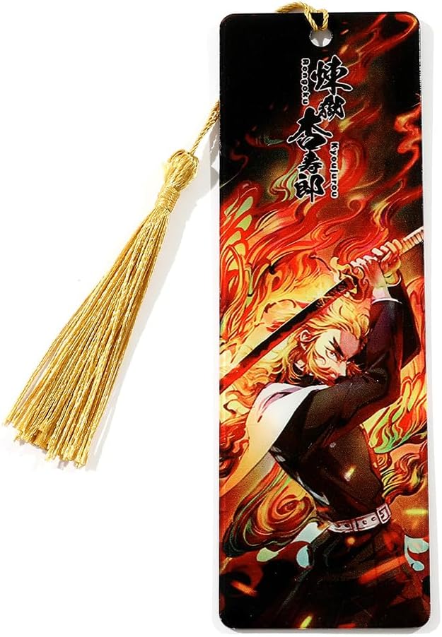 Anime Demon Kamado Acrylic Bookmark - Anime Tanjiron Zenitsu Giyuu Kyoujurou Figure Page Mark Reading Tool, Holiday Gifts for Reading Fans Book Lovers Bookworm (Style D)