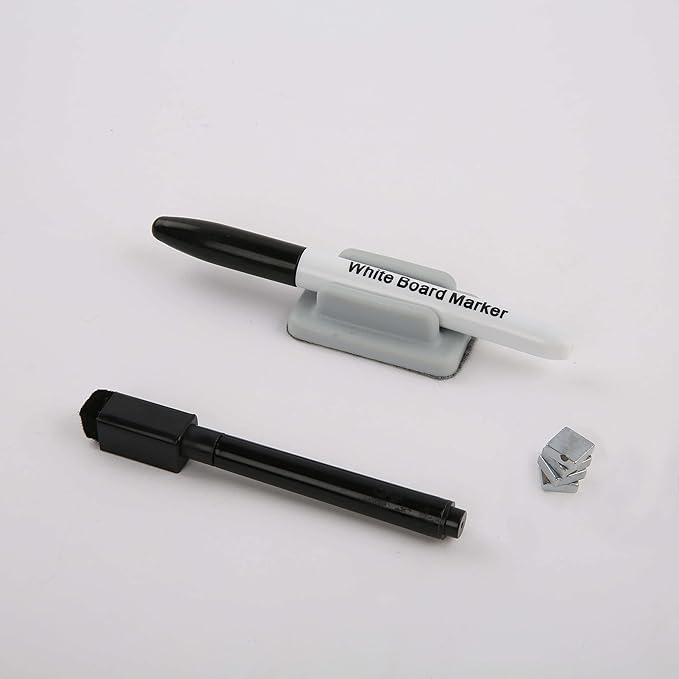 M&T Displays Wall Mounting Tempered Glass Dry Erase Write On Board Set Clear with Whiteboard Marker 4 Magnetic Pins for Office School Home Kids (15.73x23.63 inch)